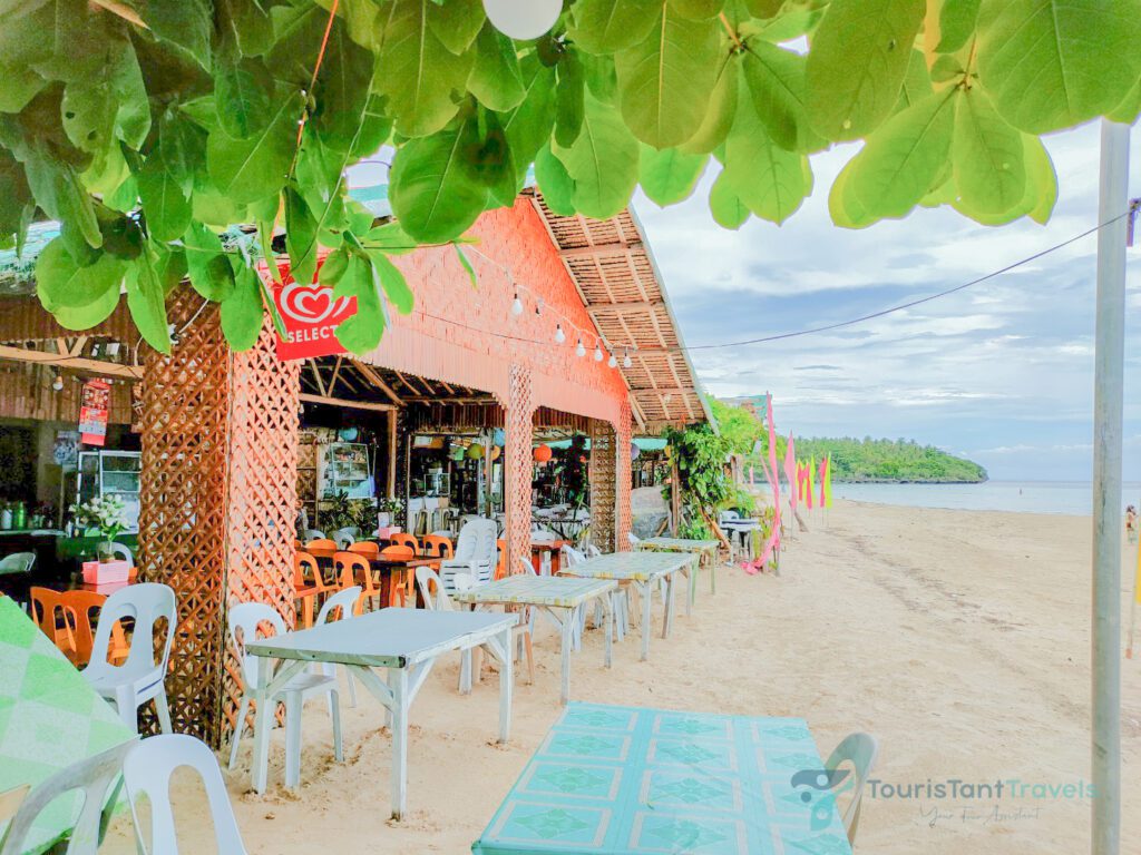 A restaurant along the beach front of Santiago Bay